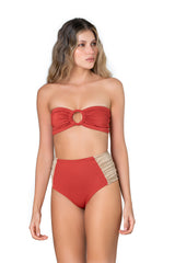 Bikini set in solid terracotta - Ref. Vallarta