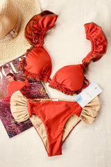 Bikini set in solid terracotta - Ref. Kala