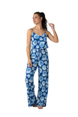 Jumpsuit estampado de caracoles azul para mujer - Ref. Arashi