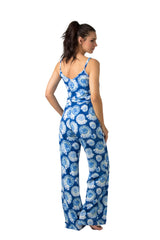 Jumpsuit estampado de caracoles azul para mujer - Ref. Arashi