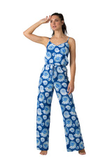 Jumpsuit estampado de caracoles azul para mujer - Ref. Arashi