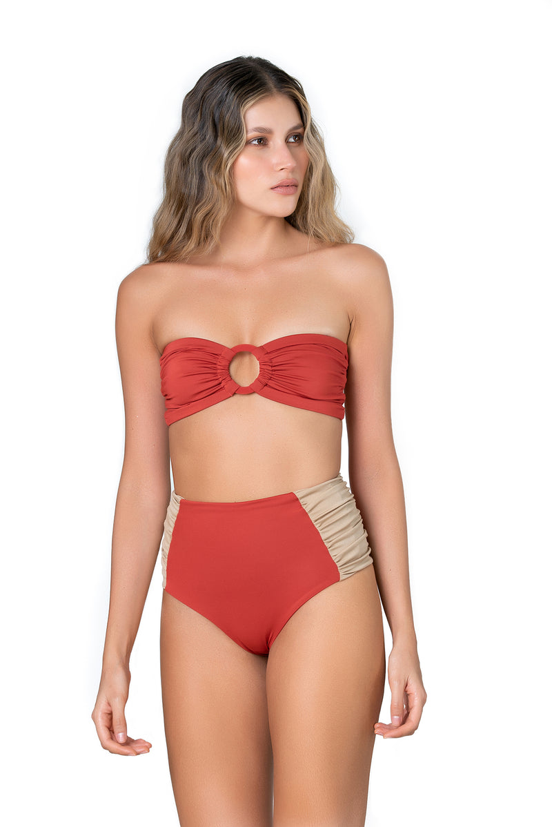 Bikini set for women in solid terracotta - Ref. Vallarta