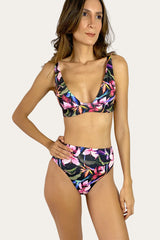 Floral Halter High-Waisted Bikini Set – Necochea Top / Sicilia Bottom