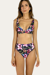 Floral Halter High-Waisted Bikini Set – Necochea Top / Sicilia Bottom