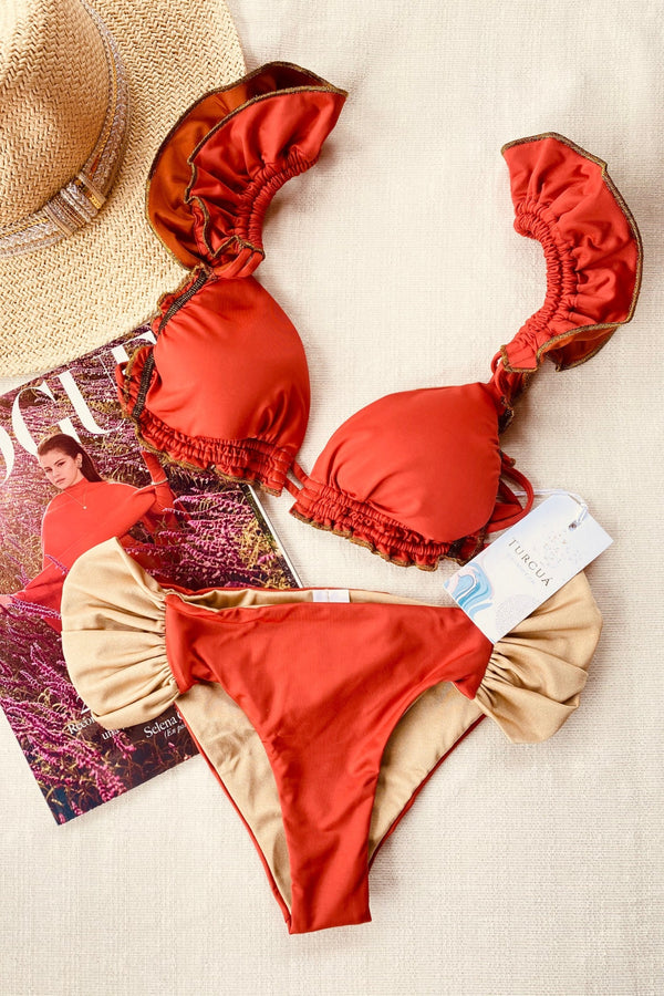 Bikini set for women in solid terracotta - Ref. Kala